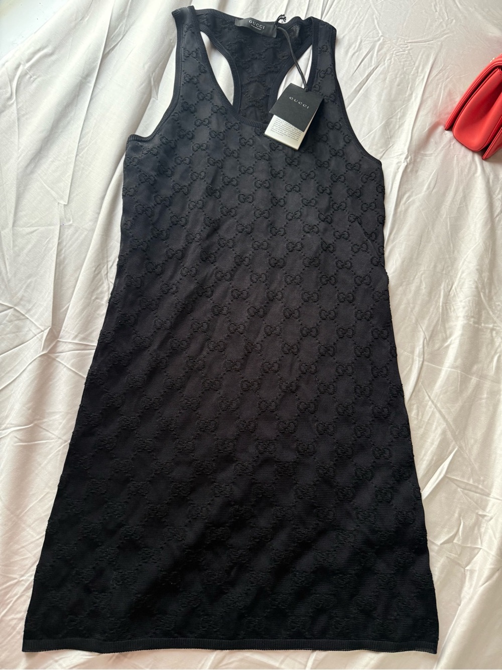Gucci Black Sleeveless GG Jacquard Knit Mini Dress